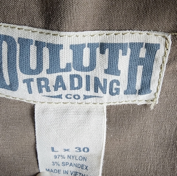 Duluth Trading Mens Flex Dry On The Fly Relaxed Brown Cargo Pants Size Lx30 - Picture 12 of 13